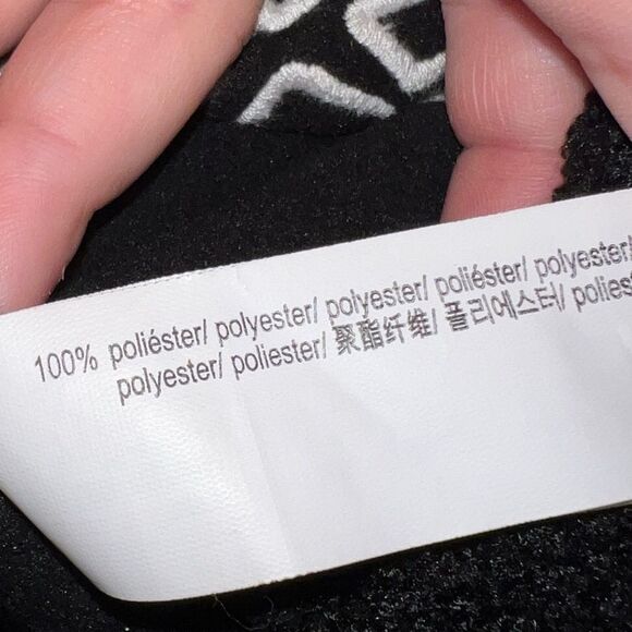 Zara Black Embroidered Faux Shearling Streetwear Utility Overshirt Size L/XL - Picture 14 of 16